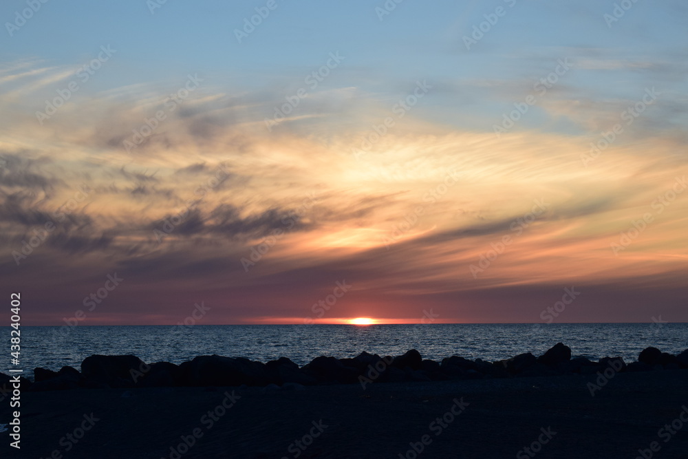 sunset over the sea sunset over the sea