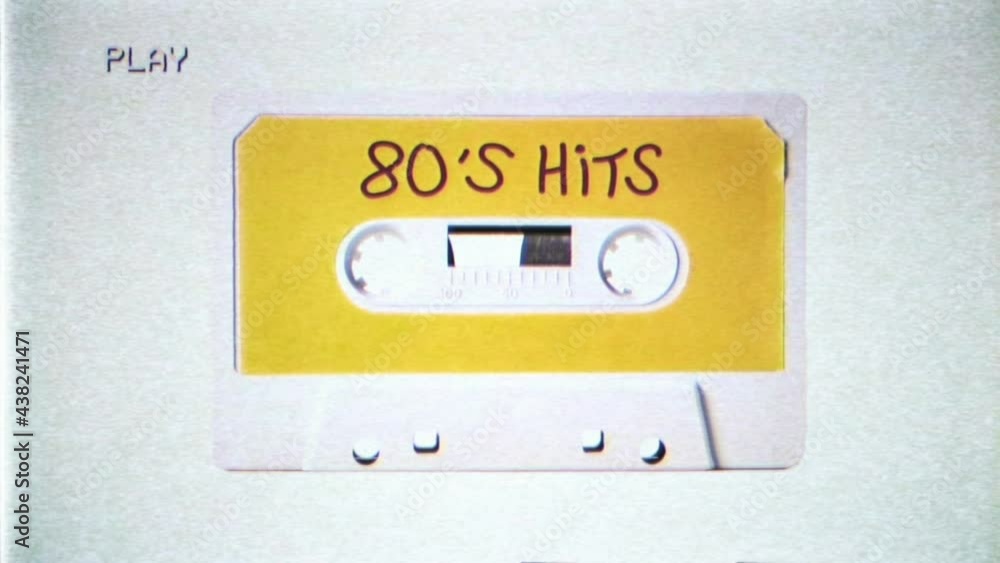 Distorted VHS effect an old vintage cassette tape (obsolete music