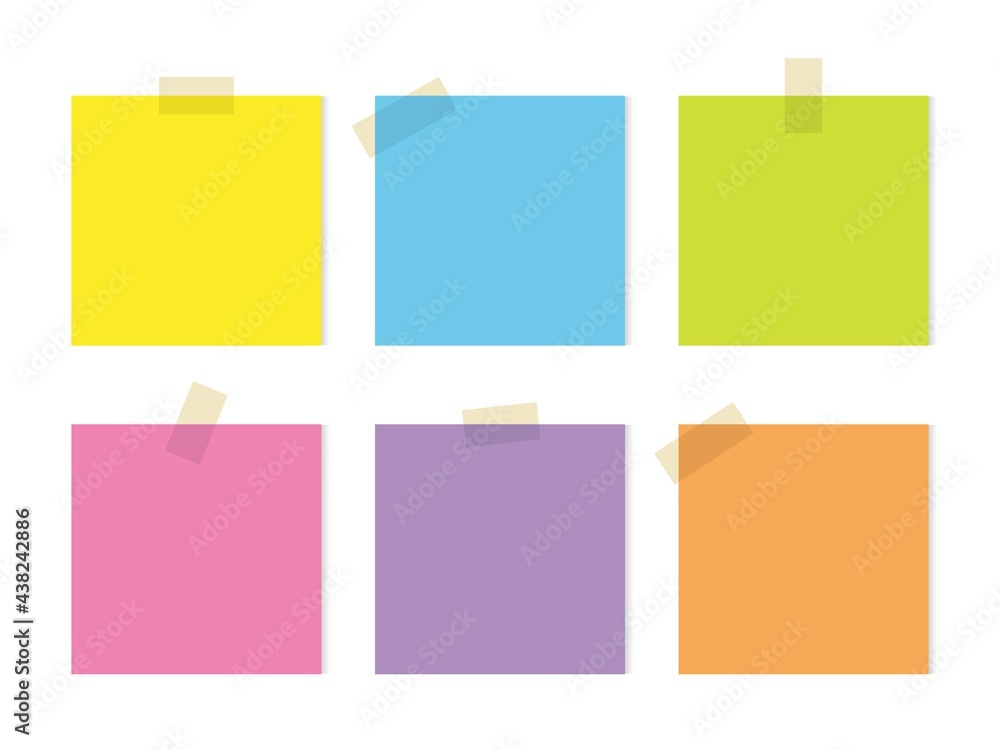 Colourful sticky notes paper icon illustration set Colourful sticky notes paper icon illustration set
