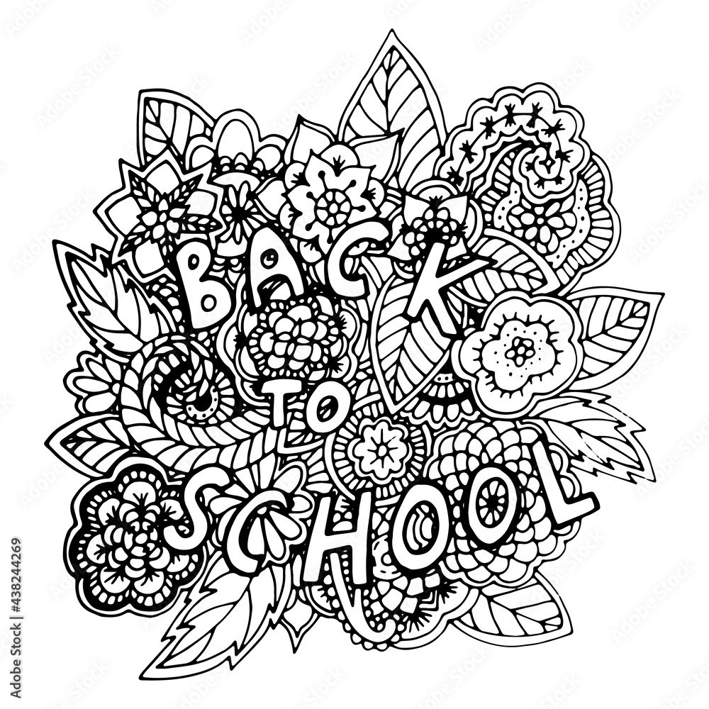 Back to school lettering in hand drawn style