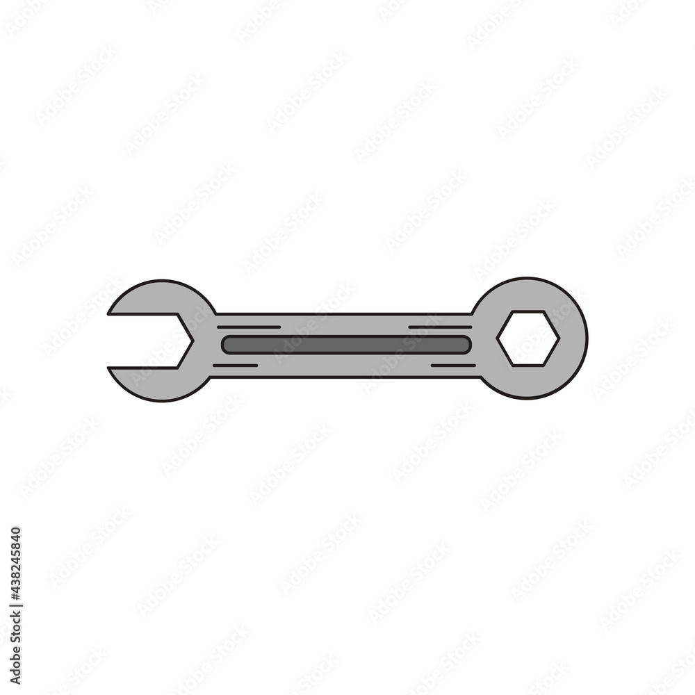 Spanner icon in flat style Spanner icon in flat style