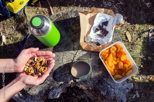 Outdoor healthy camping summer snack photo