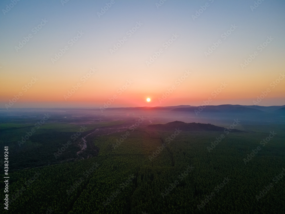 Landscape of sunset over the mountains