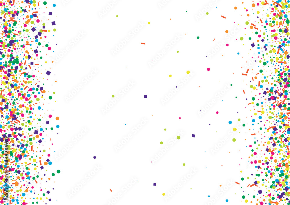 Green Geometric Party Illustration. Celebration Confetti Isolated. Yellow Decor Round Background. Pink Object Dot.