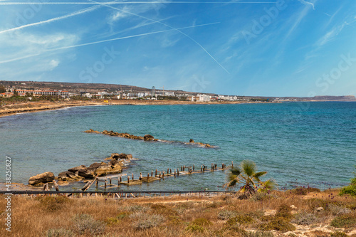 Ayia Napa cityscape with Pernera beach, Cyprus.