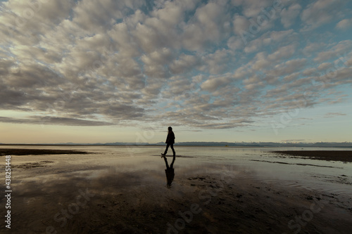 person walking on the beach