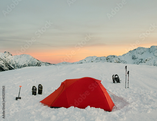 tent in the mountains