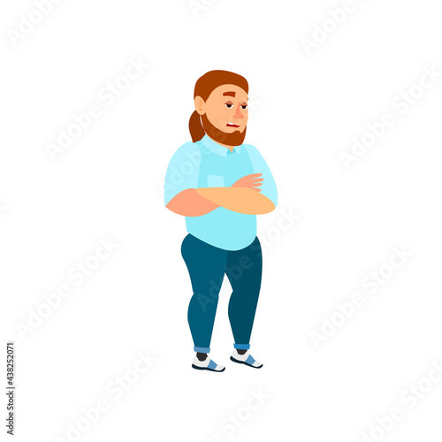 crossed arm man talking with bored guy cartoon vector. crossed arm man talking with bored guy character. isolated flat cartoon illustration