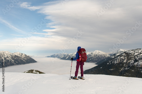 Snowshoeing in the Mountains