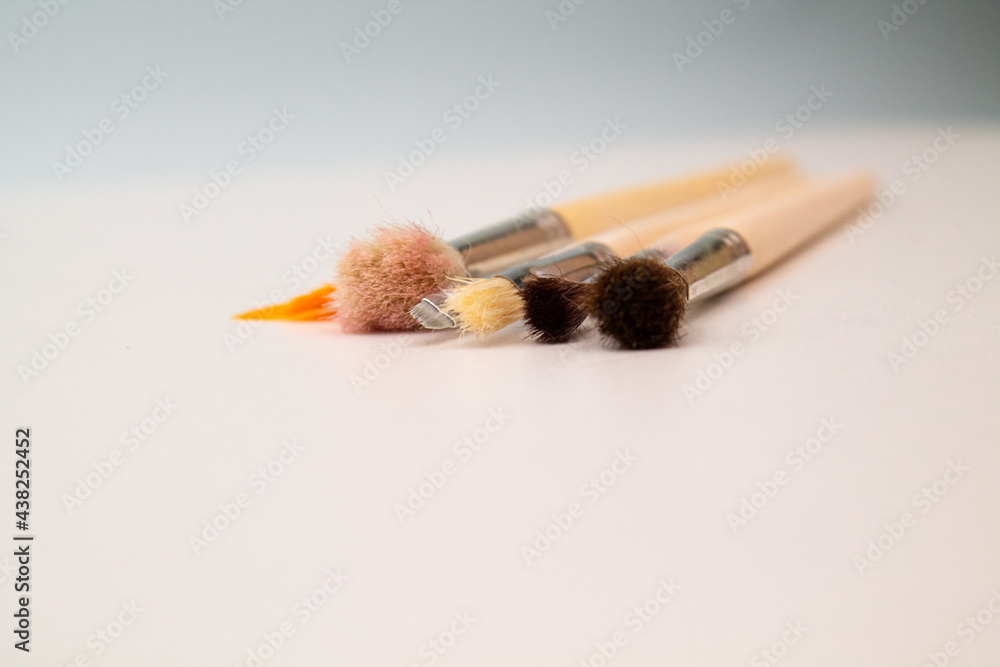 Brushes for makeup and manicure. Stylist. Beauty and fashion. Background for the designer. Brushes for makeup and manicure. Stylist. Beauty and fashion. Background for the designer.