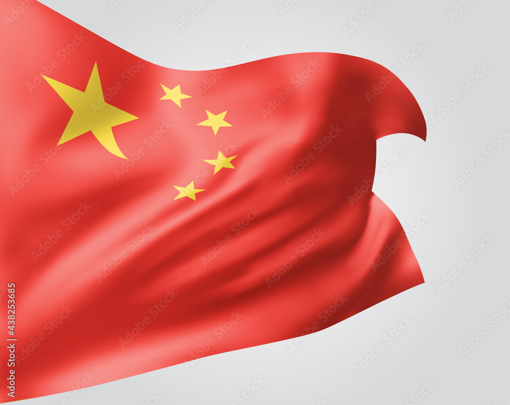 China, vector 3d flag isolated on white background China, vector 3d flag isolated on white background