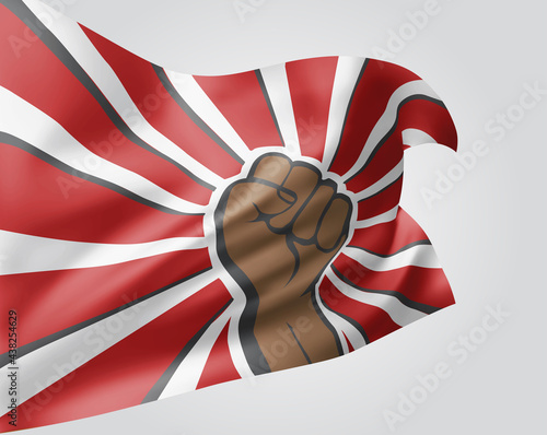 black life matters, vector 3d flag isolated on white background