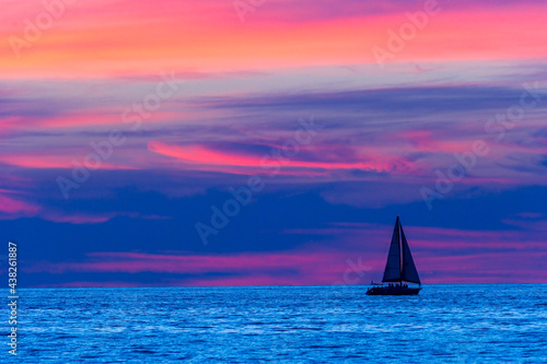  Sailboat Sunset Night Sailing Surreal Colors