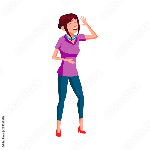 happy woman dancing on festive party cartoon vector. happy woman dancing on festive party character. isolated flat cartoon illustration