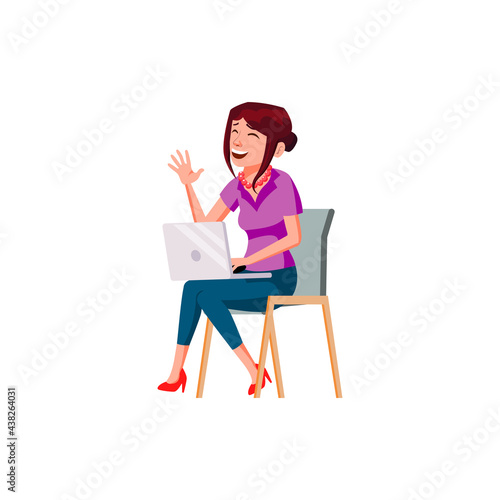happy woman got invitation on fashion show cartoon vector. happy woman got invitation on fashion show character. isolated flat cartoon illustration