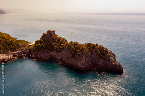 Aerial view of the Amalfi Coast. In Salerno a stretch of coast with sea and a beautiful landscape photo