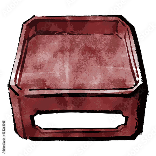 イラスト素材：お供え物　御霊供膳（おりくぜん）　器　カラーイラスト　セット