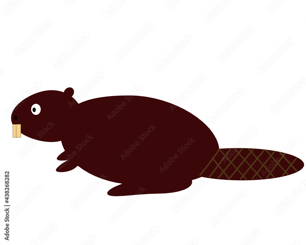 Cute surprised cartoon beaver vector Cute surprised cartoon beaver vector