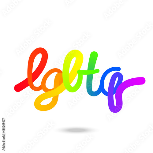 LGBTQ community pride month poster design template background with modern neon calligraphy