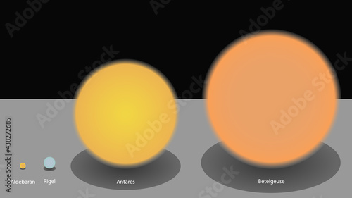 Stars sizes comparison. Comparison of different stars sizes vector design

