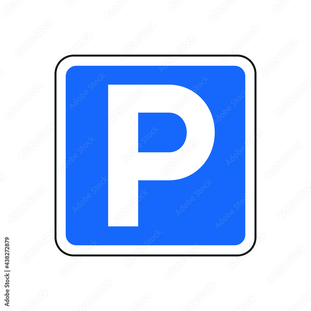 Parking road sign. Vector image.
