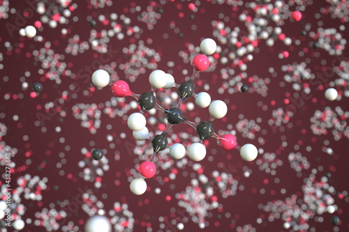 Molecule of pentaerythritol, conceptual molecular model. Scientific 3d rendering