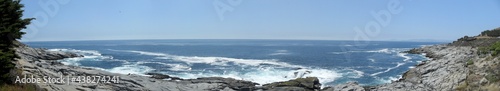 Panoramic View of the Beach of Concon Plenty of Rocks in the Coast of Chile, South America photo