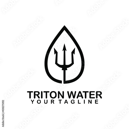 triton water drop vector logo design