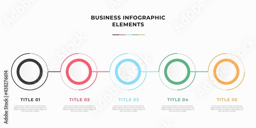 Presentation business infographic template with 5 options or steps. Modern infographic design template. Creative concept of five stages of business project