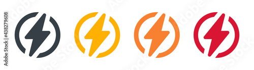 Lightning bolt icon, vector. Energy concept