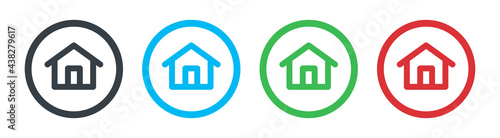 Home sign icon set. Main page button. Navigation