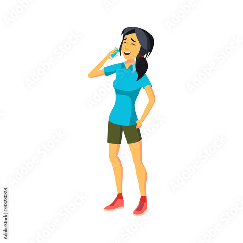 japanese woman has funny conversation with boyfriend cartoon vector. japanese woman has funny conversation with boyfriend character. isolated flat cartoon illustration
