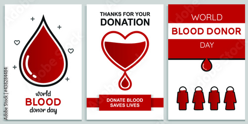 World Blood Donor Day. Blood Donation. Simple Background Vector Illustration Flat Style. Suitable for poster, cover, social banner, or flyer.