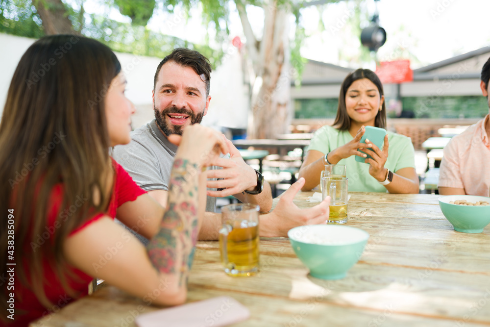 Having a perfect day talking with friends Having a perfect day talking with friends