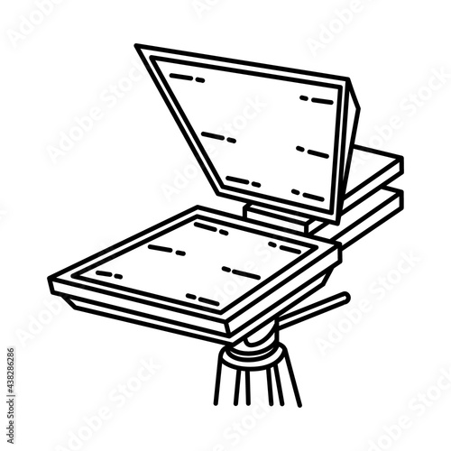 Teleprompter Icon. Doodle Hand Drawn or Outline Icon Style photo