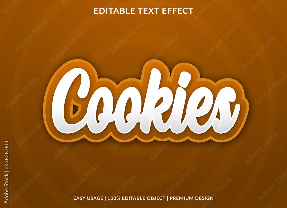 cookies text effect template with abstract style use for business logo and brand