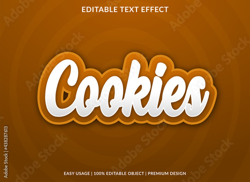 cookies text effect template with abstract style use for business logo and brand