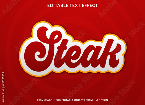 steak text effect template with abstract style use for business logo and brand