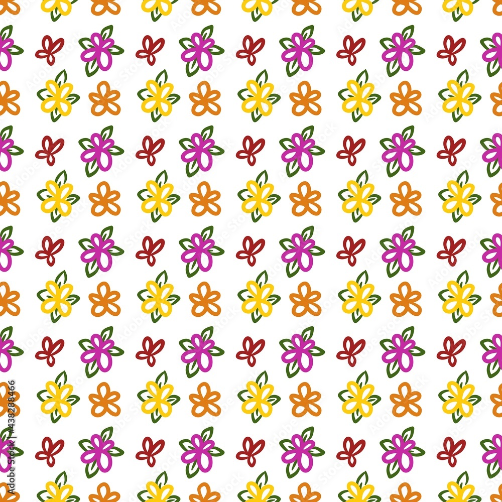 seamless pattern background of colorful flower