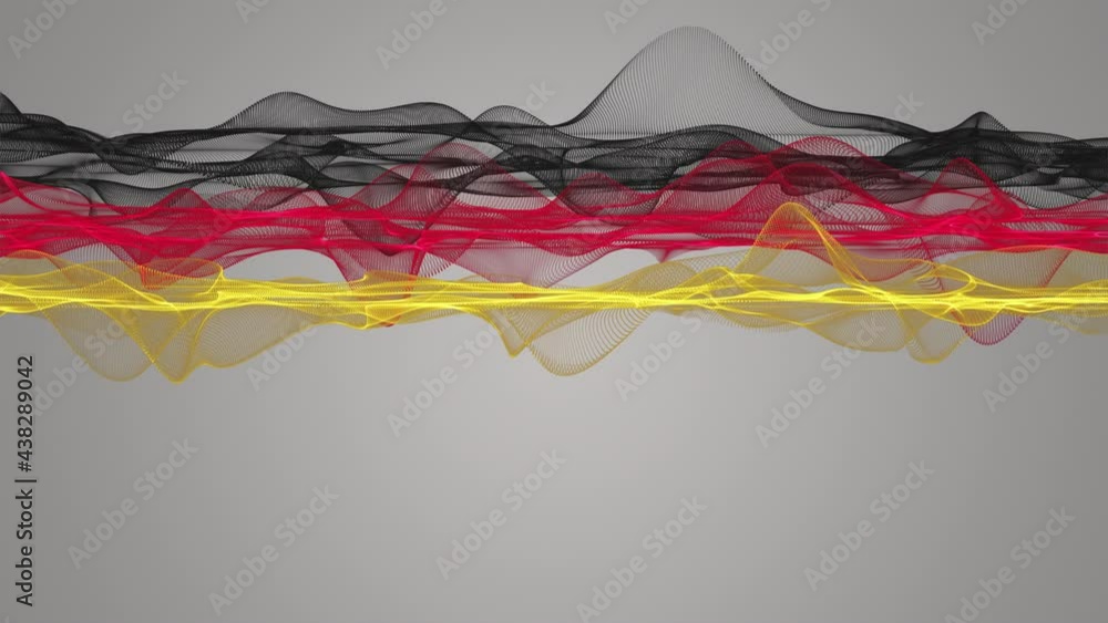 Fantastic German color wave animation in slow motion for sporting events and space for text, 4096x2304 loop 4K