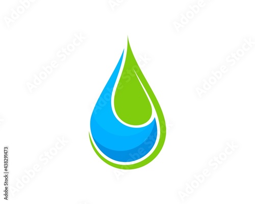 Abstract water drop with nature green leaf