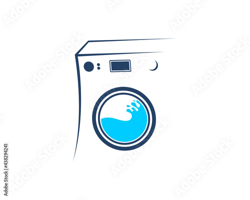 Abstract washing machine with outline