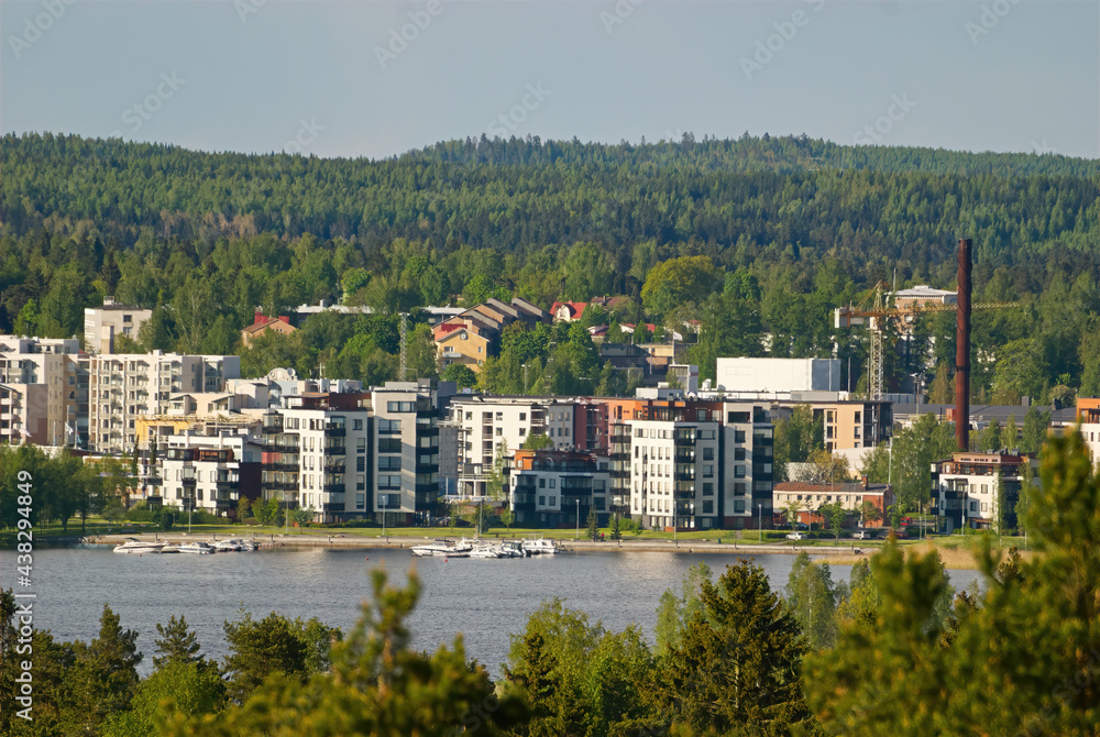 View from a hill near Hämeenlinna city over lake Vanaja