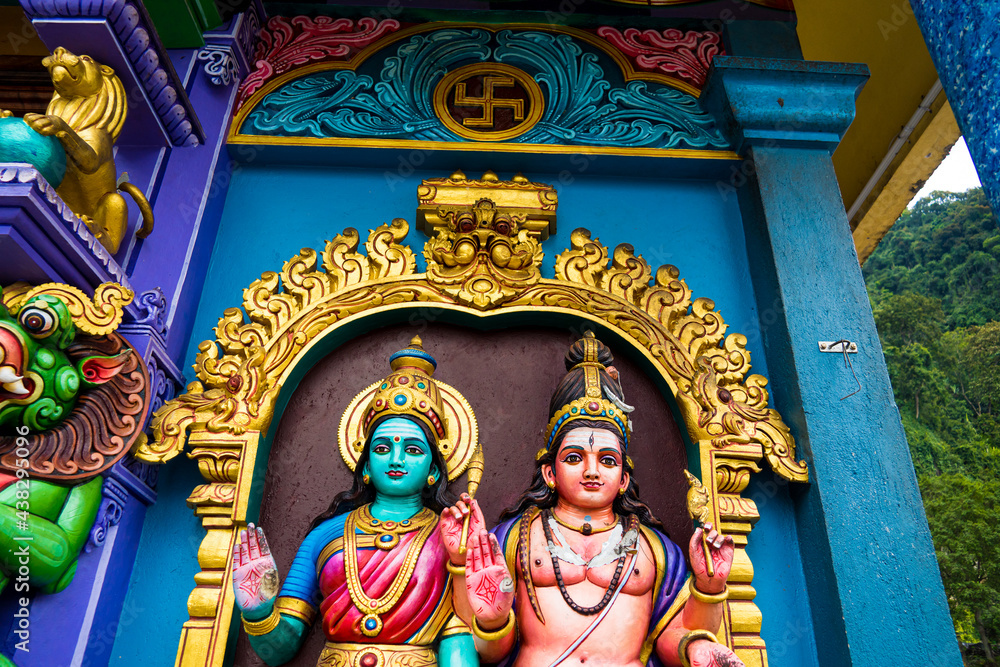 Hinduism Architecture and Statue of Batu caves - one of the most popular Hindu shrines outside India, and is dedicated to Lord Murugan in Kuala Lumpur, Malaysia
