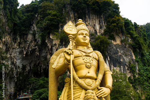 Big Hindu God statue of Murugan at Batu Caves - Hindu Temple, Kuala Lumpur, Malaysia 