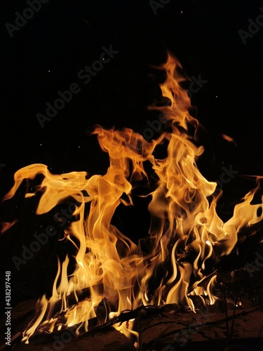 fire in the fireplace