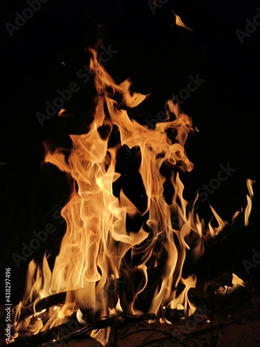 fire in the fireplace