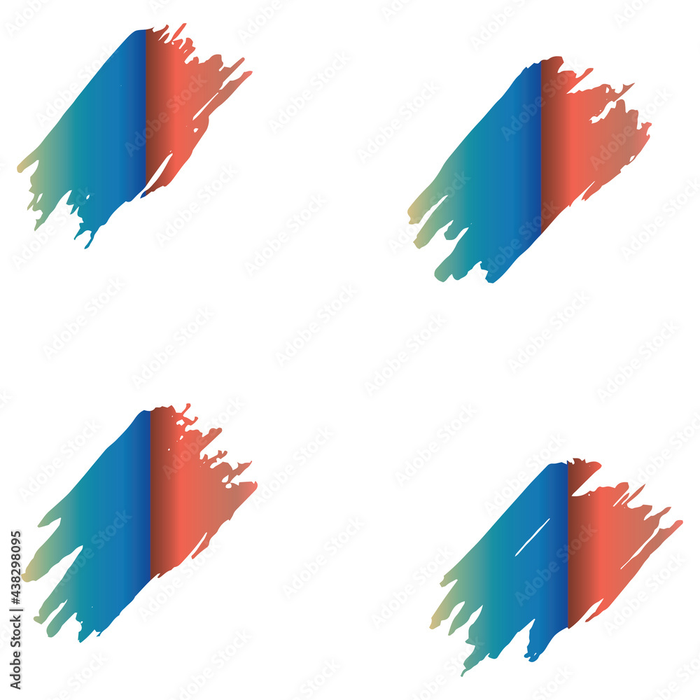 Obraz premium Colorful Brushes Acrylic. Watercolor Scratch. Grungy Scratch. Stroke Collection. Ink Distress. Brushstroke Collection. Grungy Acrylic. Set Handwritten. Stroke Frame.