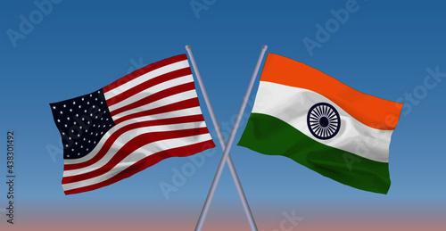 インドとアメリカの国旗
