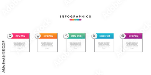 Abstract colorful business infographic design with icons